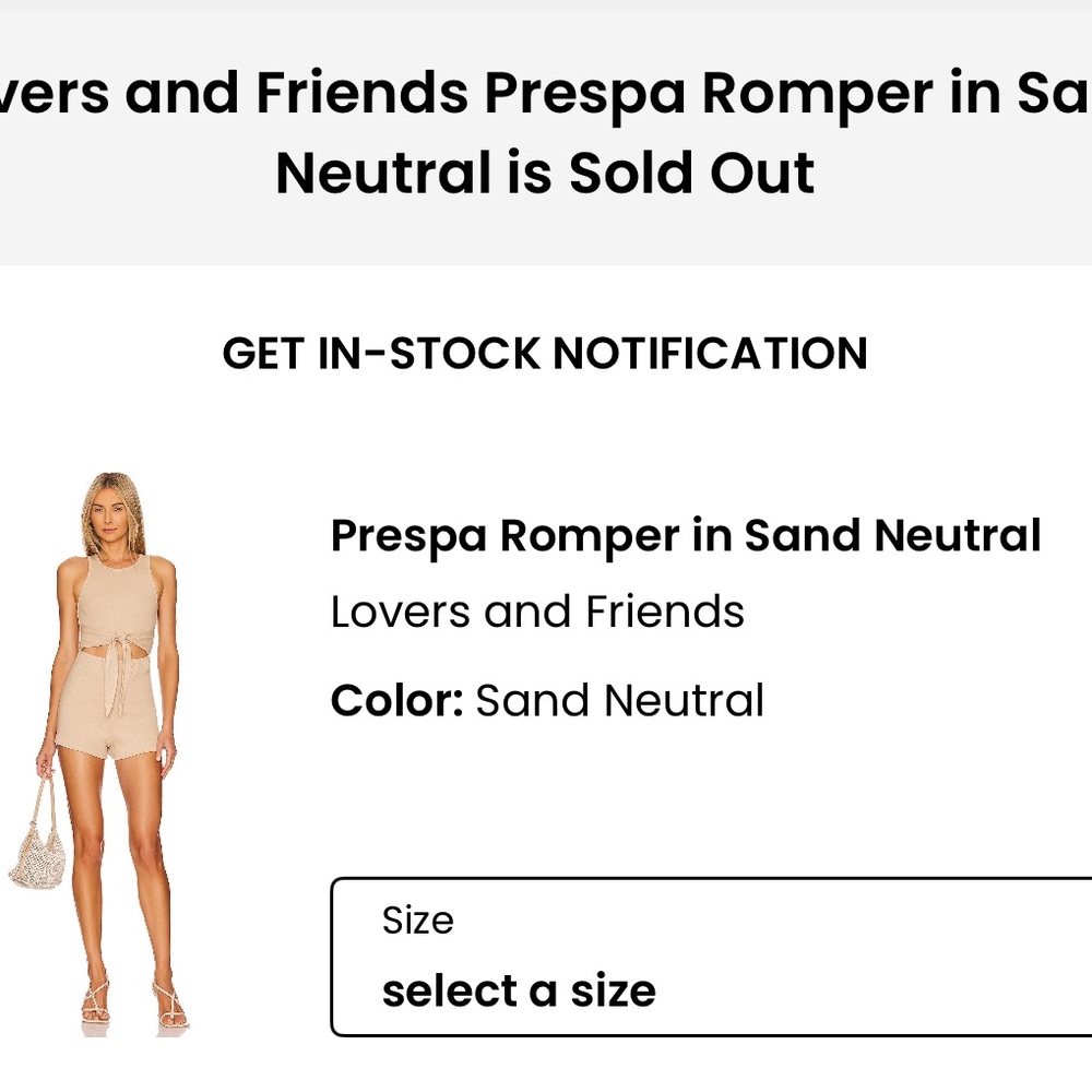 Lovers + Friends Sand Neutral Romper